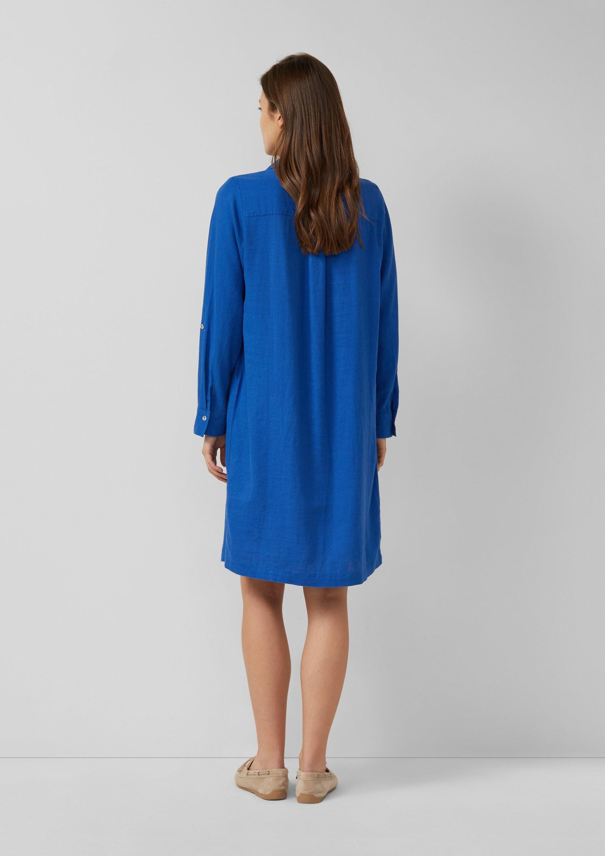 s.Oliver Midikleid Kleid Leinenmix-Kleid mit Turn-up