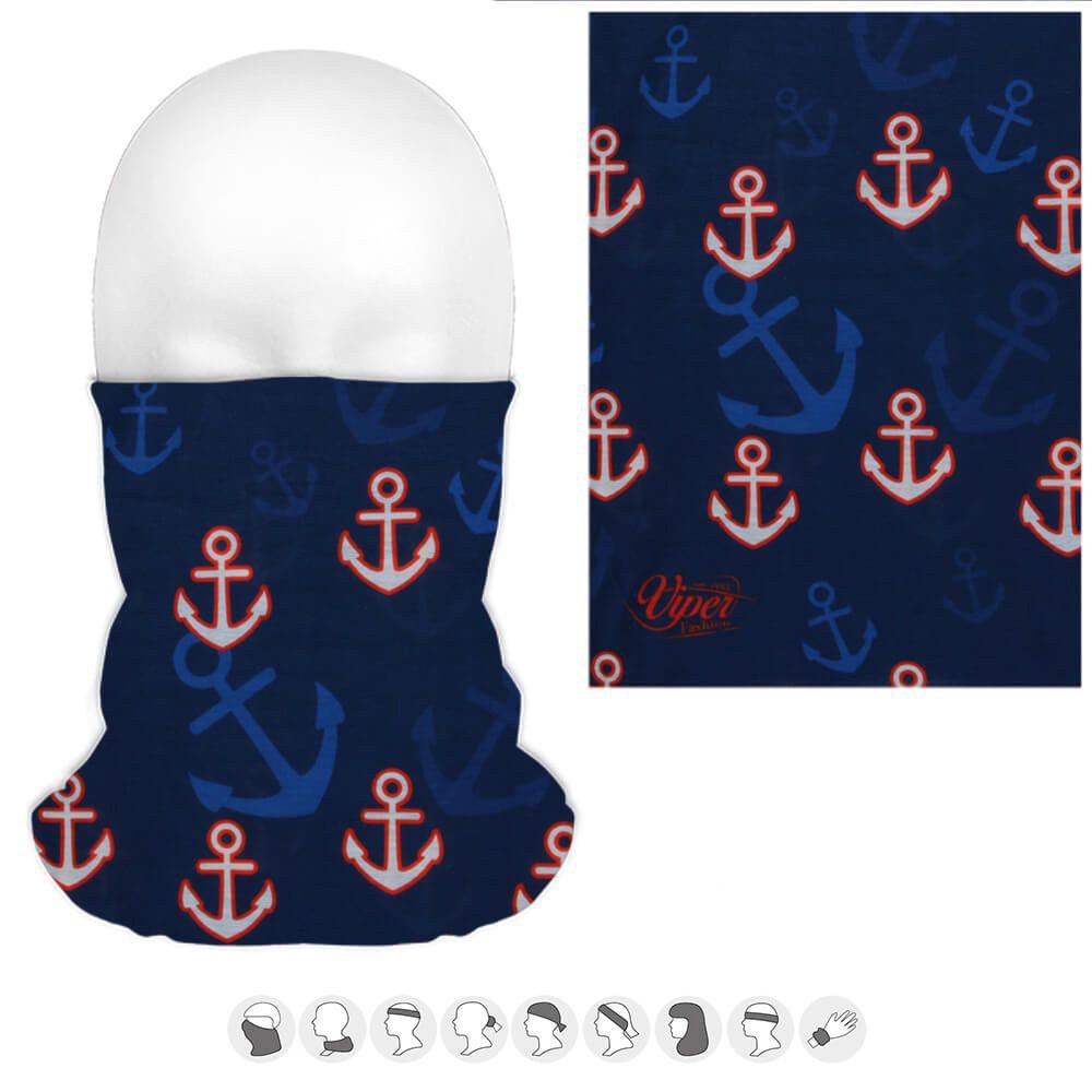 Multifunktionstuch Loop, Schlauchschal, Halstuch-Maritimes Anker Design