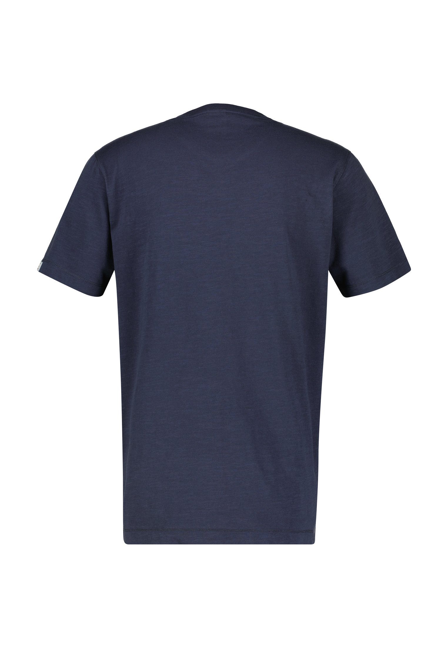 T-Shirt LERROS CLASSIC mit NAVY V-Neck-Shirt LERROS Brustprint
