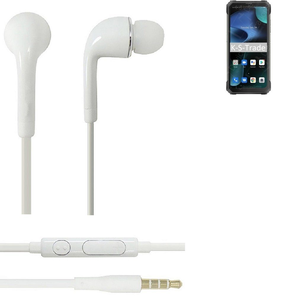 K-S-Trade für Blackview BV8800 In-Ear-Kopfhörer (Kopfhörer Headset mit Mikrofon u Lautstärkeregler weiß 3,5mm)