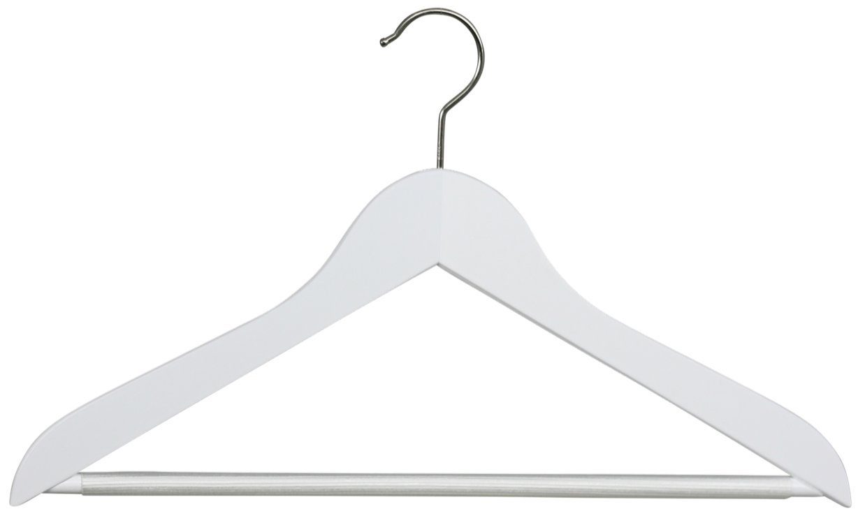 MAWA Kleiderbügel Kombi-Kleiderbügel mit Holzsteg, (10-tlg) Weiß