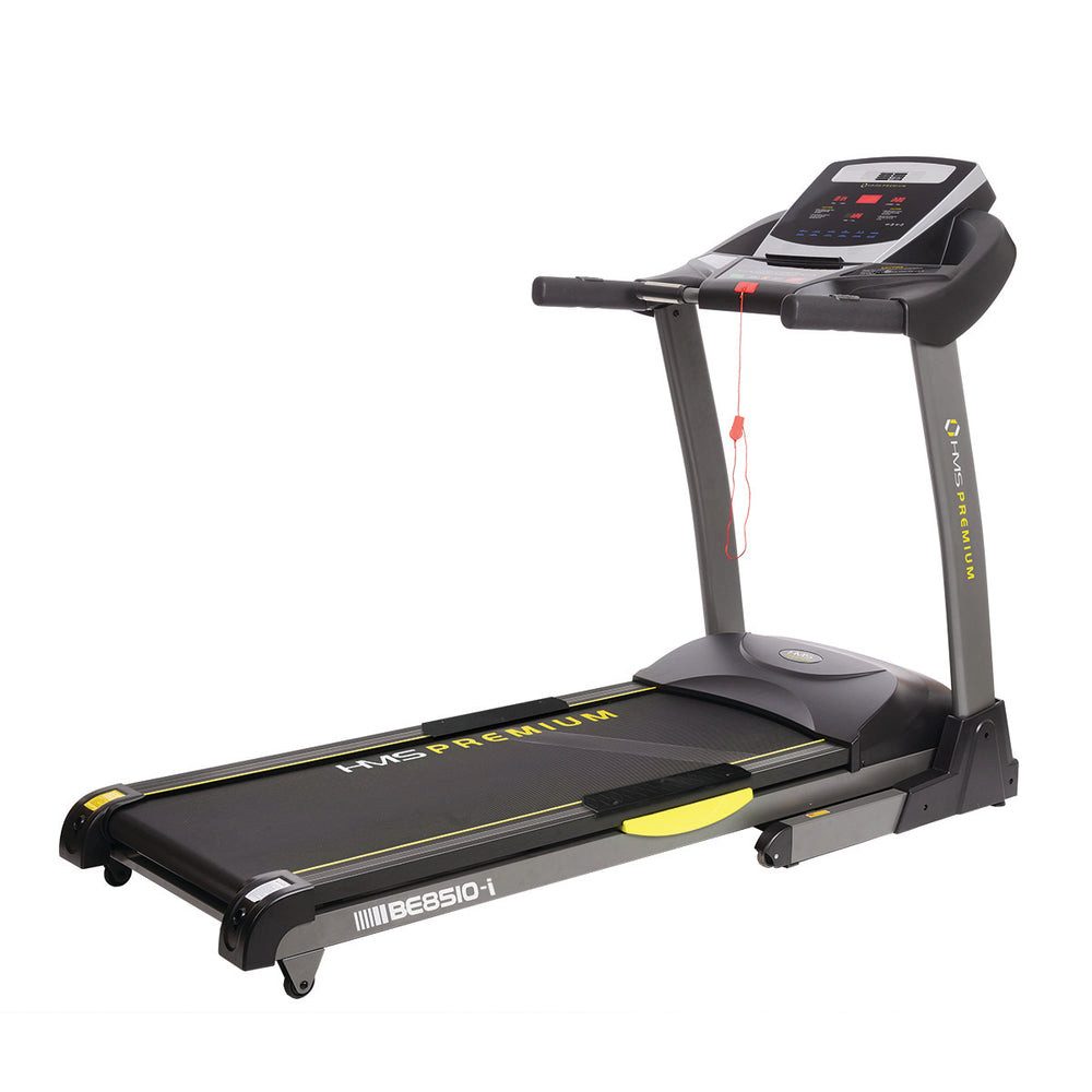 HMS Laufband Elektrisches Laufband Heimtraining (Spar-Set, 4 Transporträder), Geschwindigkeit von 1–22 km/h und 22 Neigungsstufen