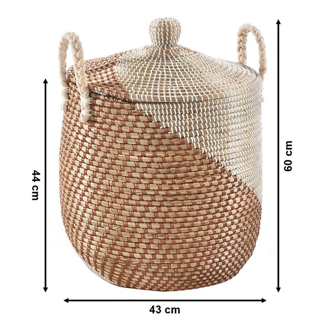 Kobolo Aufbewahrungskorb Schlangenkorb Korb NAGA Seegras inkl. Deckel (Stück, 1 St., 1 Stück), Korb mit Deckel