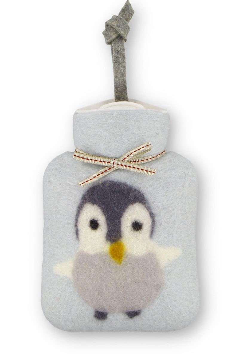 Dorothee Lehnen Wärmflasche Mini-Wärmflasche - KLEINER PINGUIN - cremebeige, eisblau