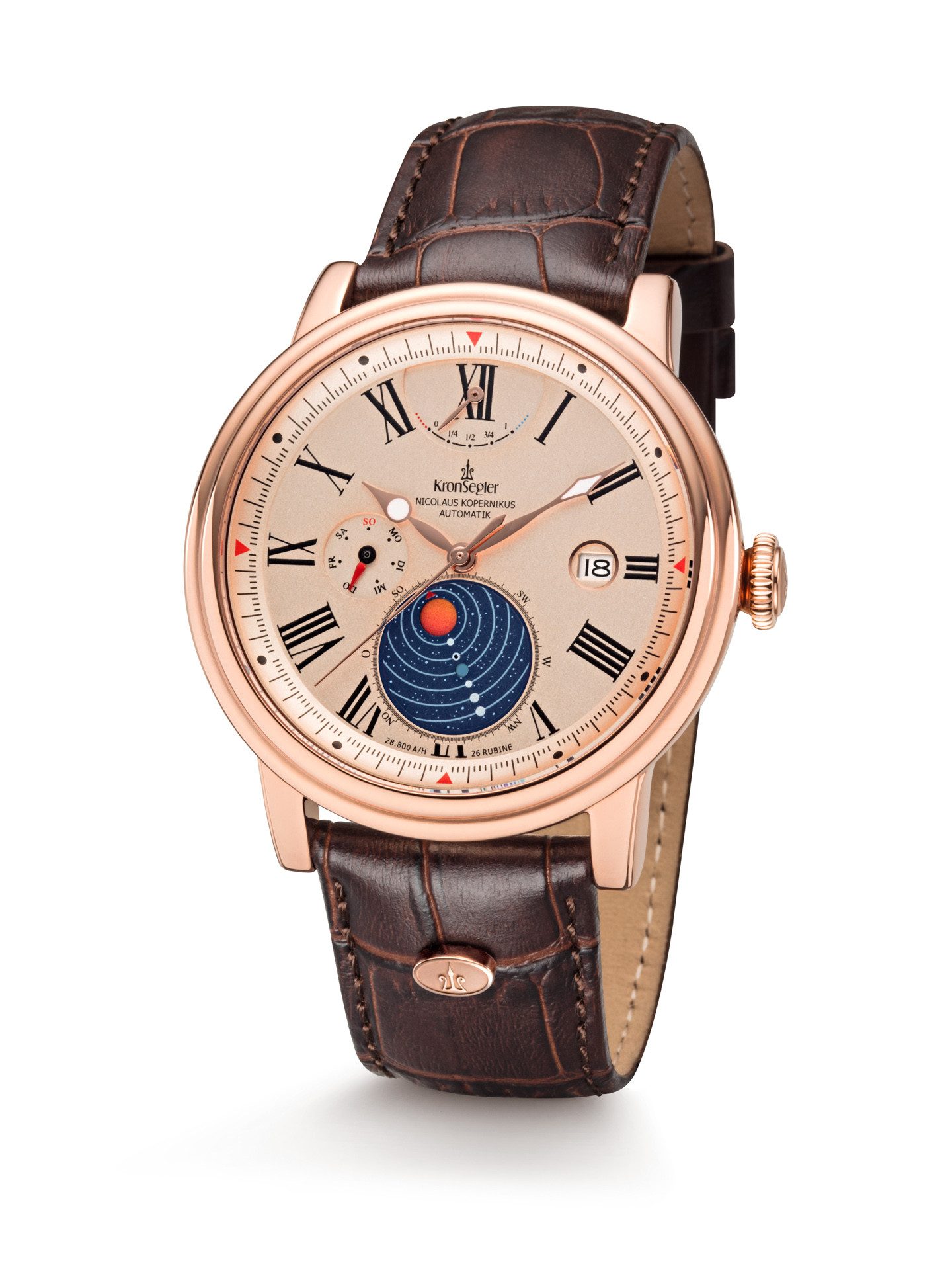 Automatikuhr Kopernikus Herren Armbanduhr m. Lederband
