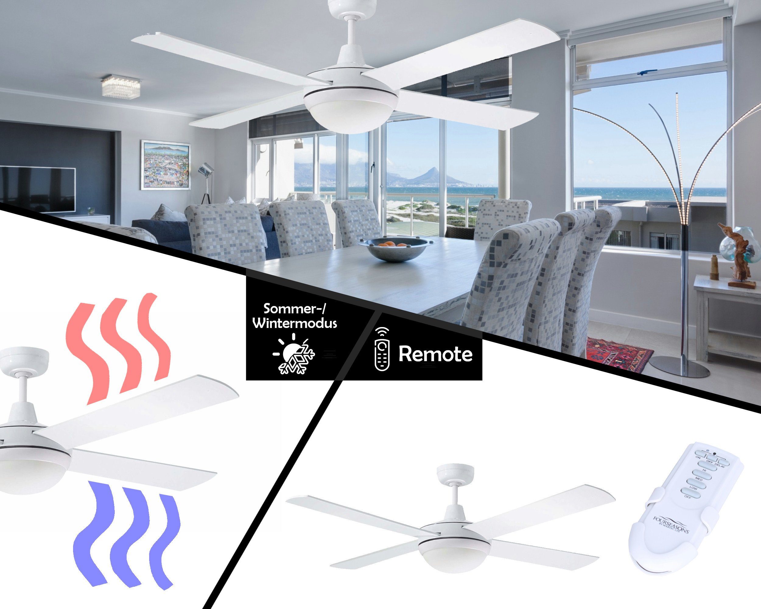 creoven Deckenventilator 29-17-01-01 Primos - besonders leise, Inklusive Fernbedienung