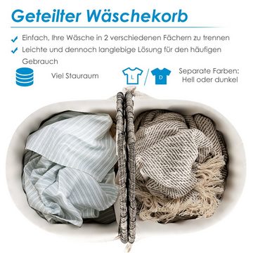 COSTWAY Wäschekorb, mit herausnehmbarem Wäschesack & Deckel, 110 L