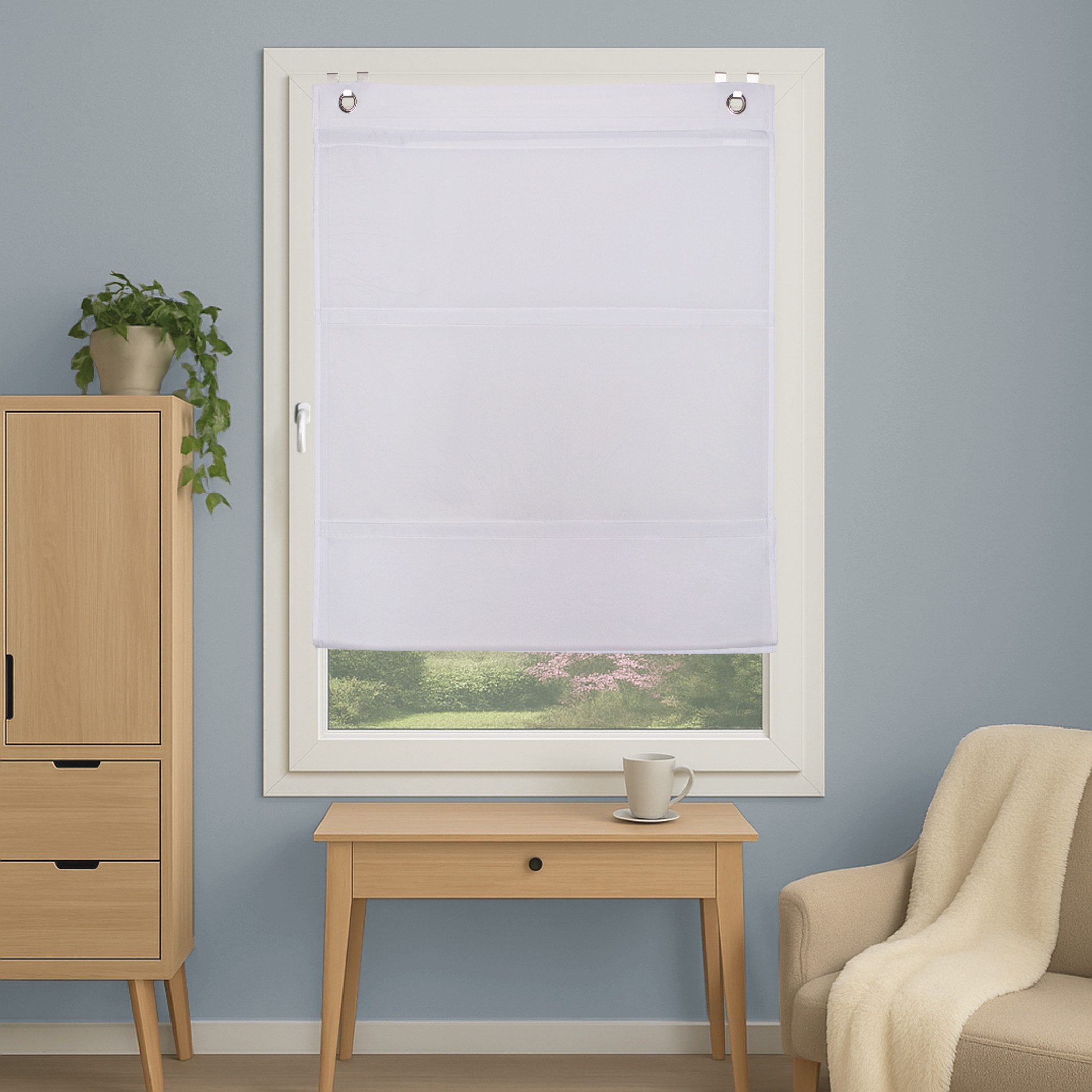 HOME WOHNIDEEN Magnetrollo ABELIA, mit Hakenaufhängung, ohne Bohren und Schrauben, Uni