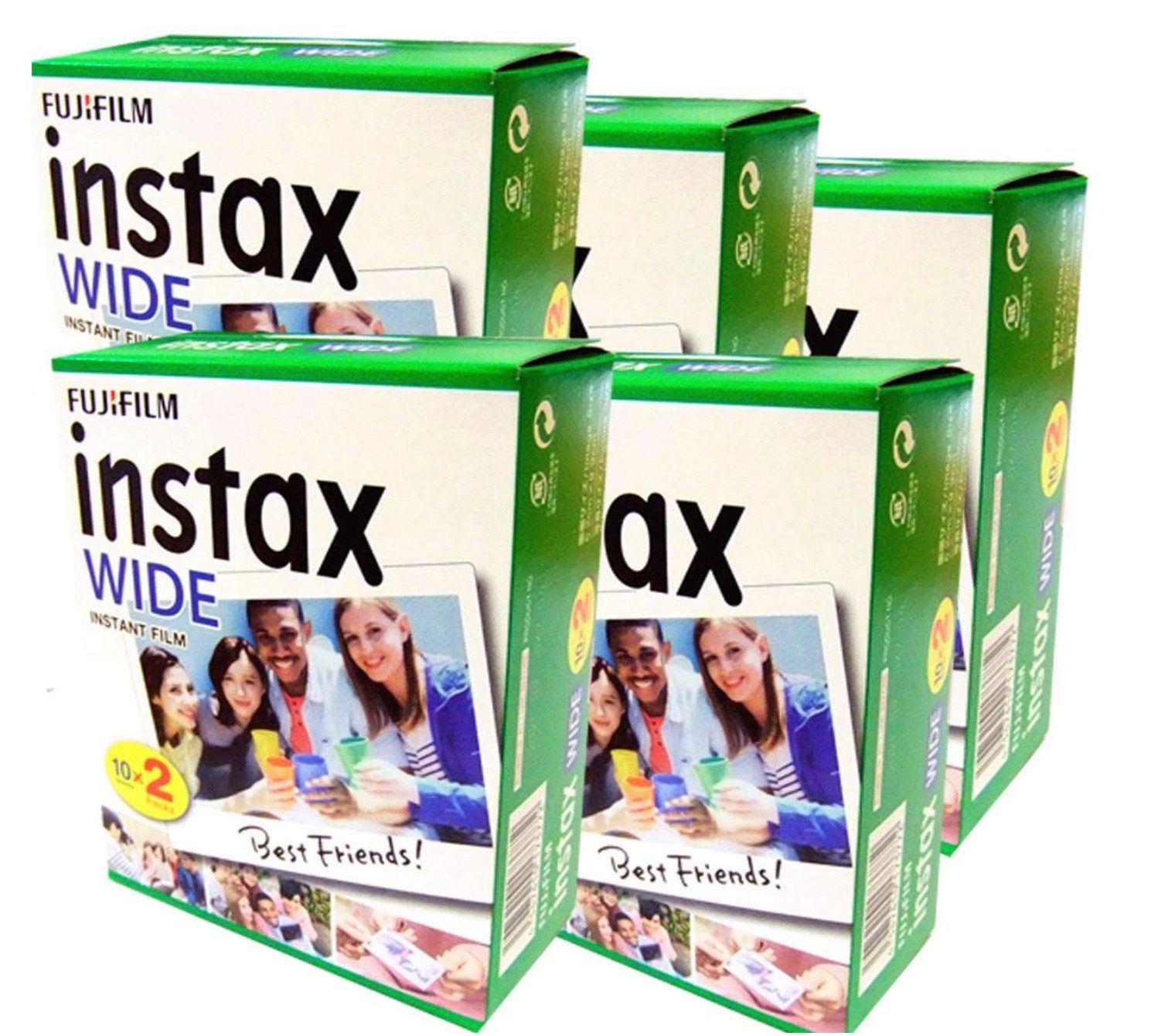 FUJIFILM Sofortbildfilm 5x Fuji Instax Wide Film Doppelpack, 100 (100-St)