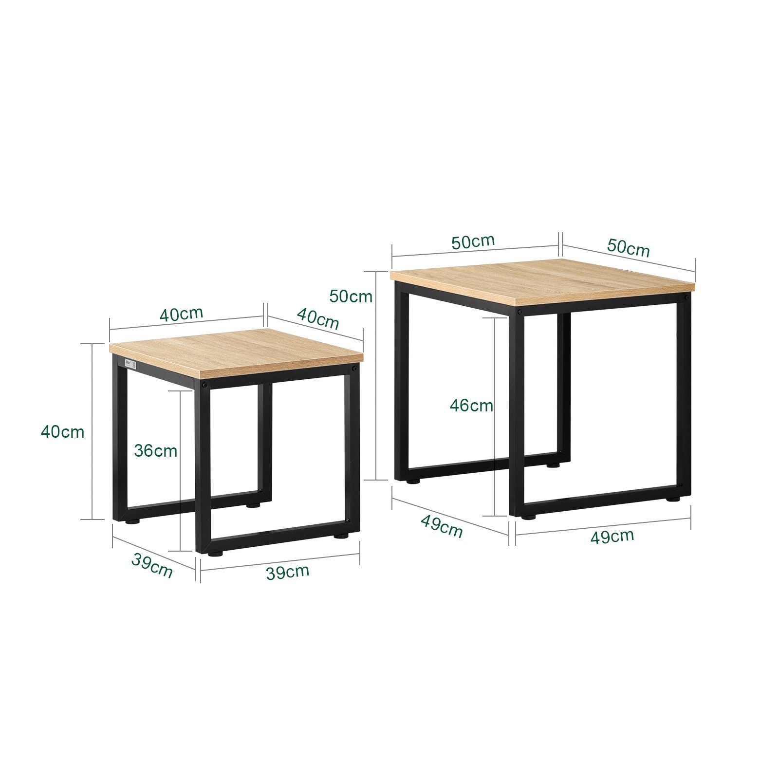 SoBuy Satztisch FBT42, Wohnzimmertisch, Tisch-Set, 2er Set Couchtisch Beistelltisch 2-teilig Satztisch Sofatisch – Bild 4 von 5
