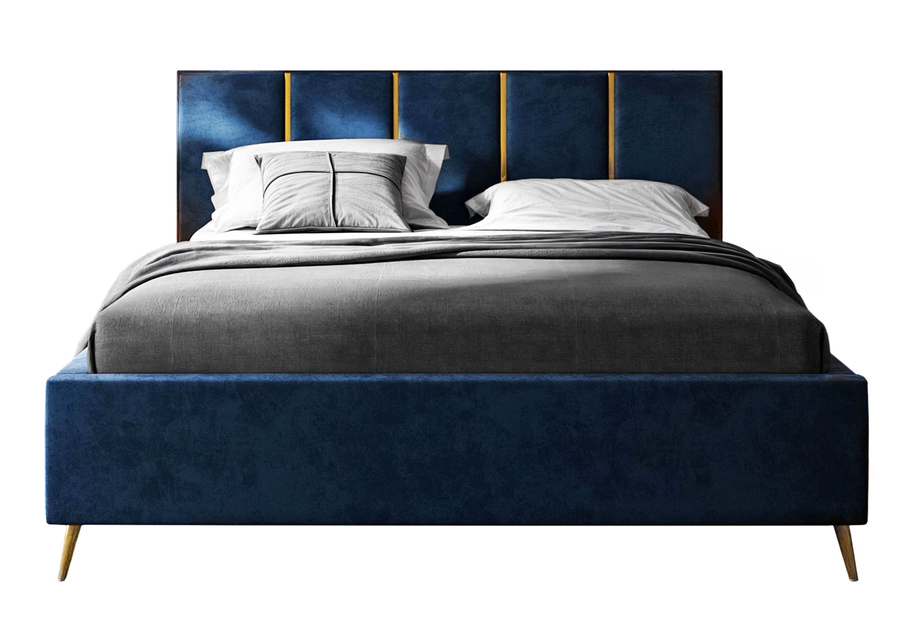 Lookway Polsterbett TIFFANY mit Bettkasten und 105 cm hohem Kopfteil (Bett mit Metallgestell), gepolsterts Kopfteil