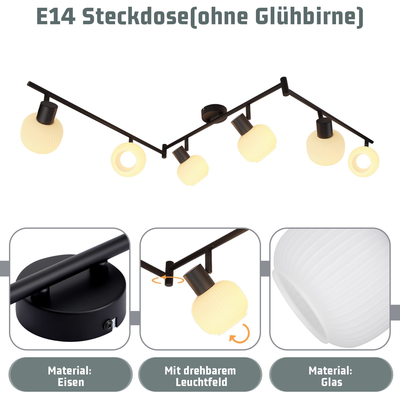Nettlife Deckenstrahler Weiß Glas E14 Deckenleuchte günstig online kaufen