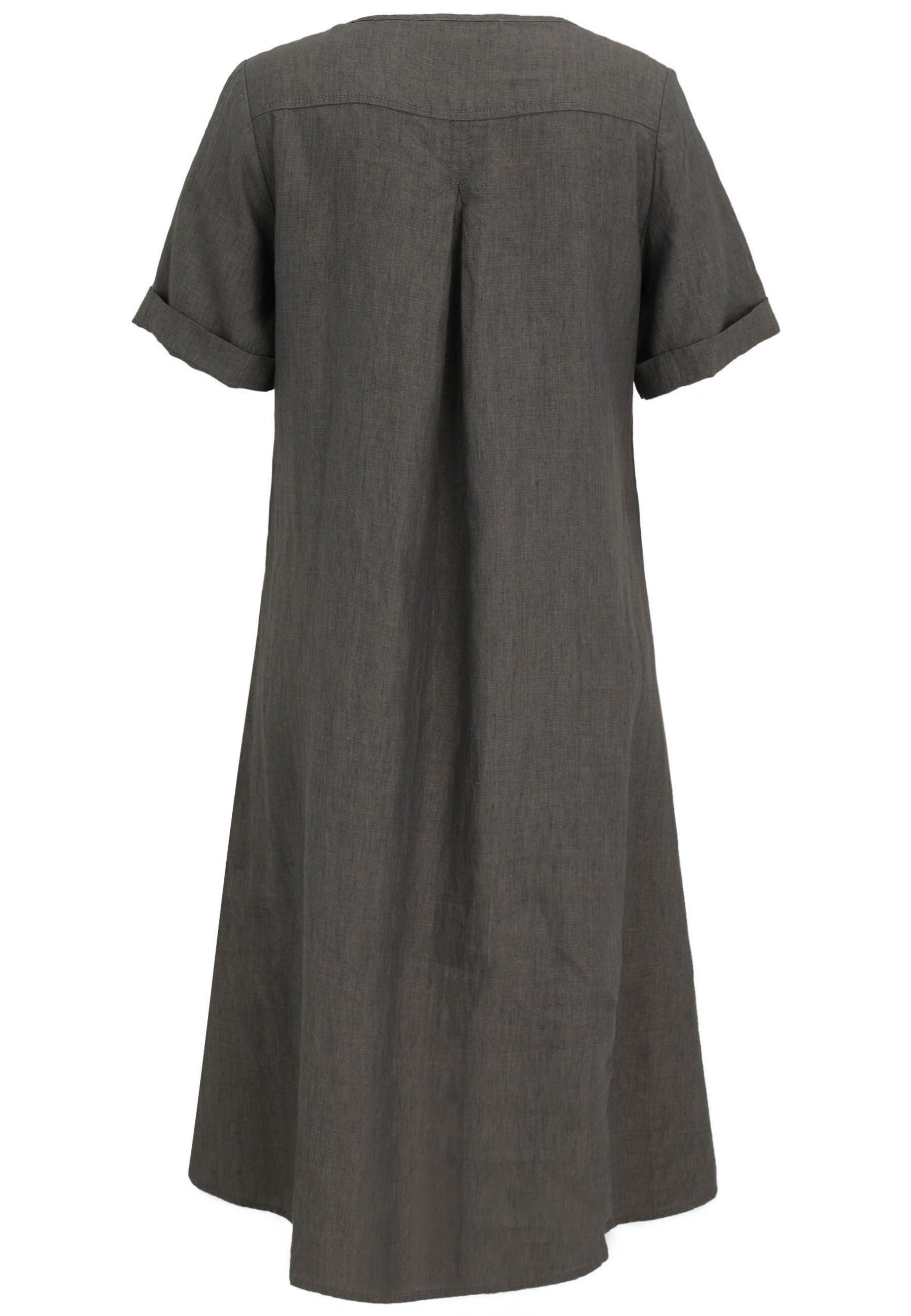 Doris Streich A-Linien-Kleid (1-tlg) aus Leinen mit Halbarm