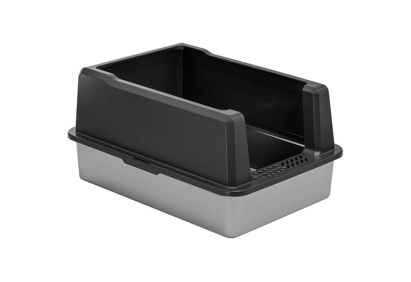 Thumbnail - PETGARD Katzentoilette Katzentoilette Edelstahl und Rand 71 x 50,5 x 35 cm Dunkelgrau-Silber, 71 x 50,5 x 35 cm Dunkelgr...