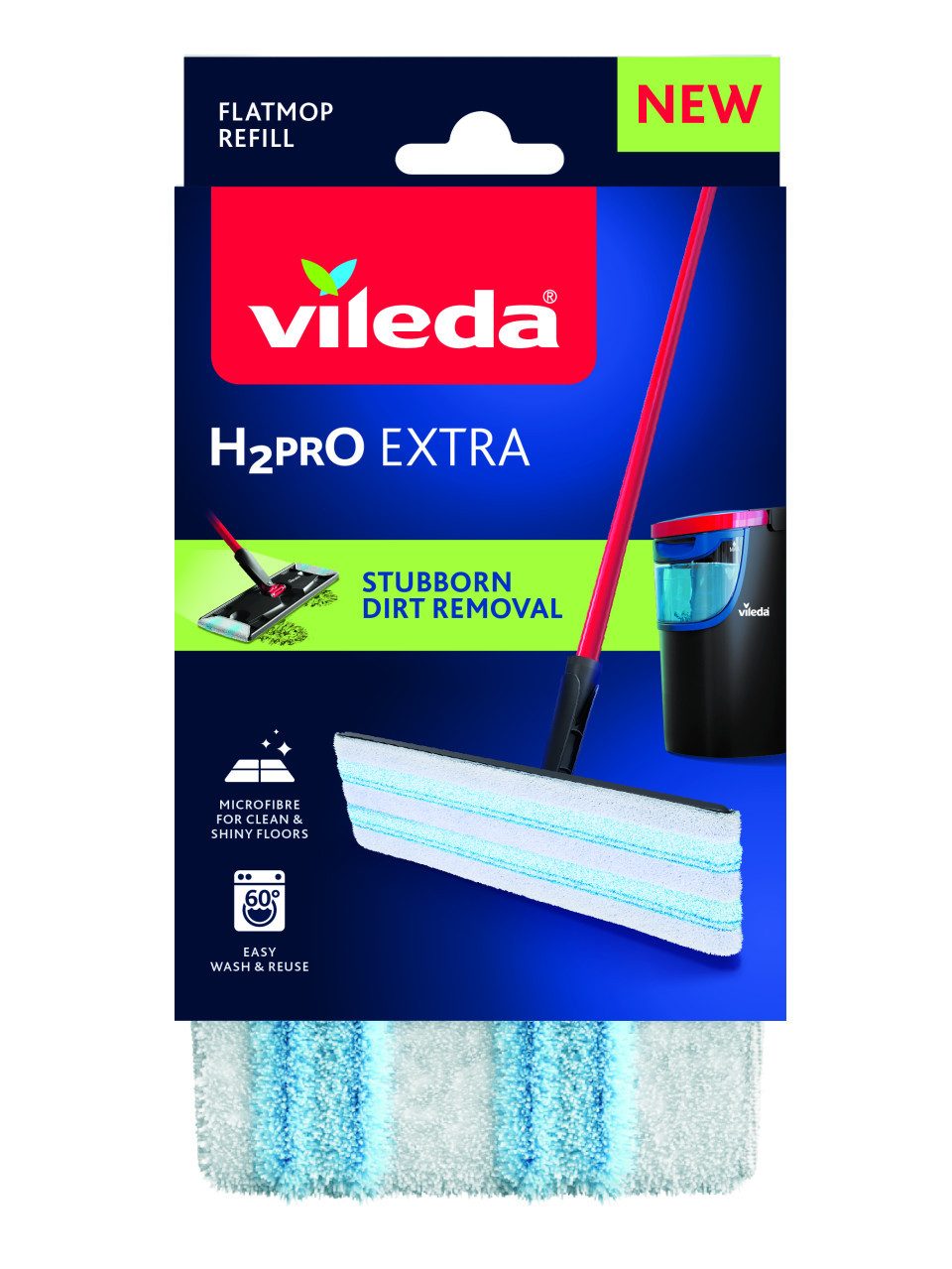 Vileda Bodenwischer H2PRO Flat Mop Ersatzbezug Wischbezug
