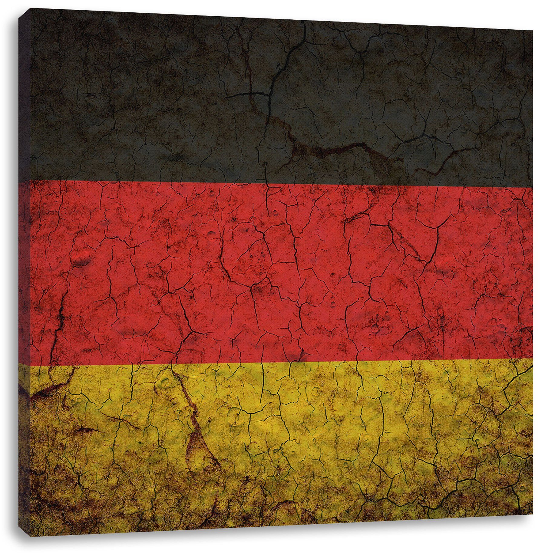 Pixxprint Leinwandbild Deutschlandfahne, Deutschlandfahne (1 St), Leinwandbild fertig bespannt, inkl. Zackenaufhänger