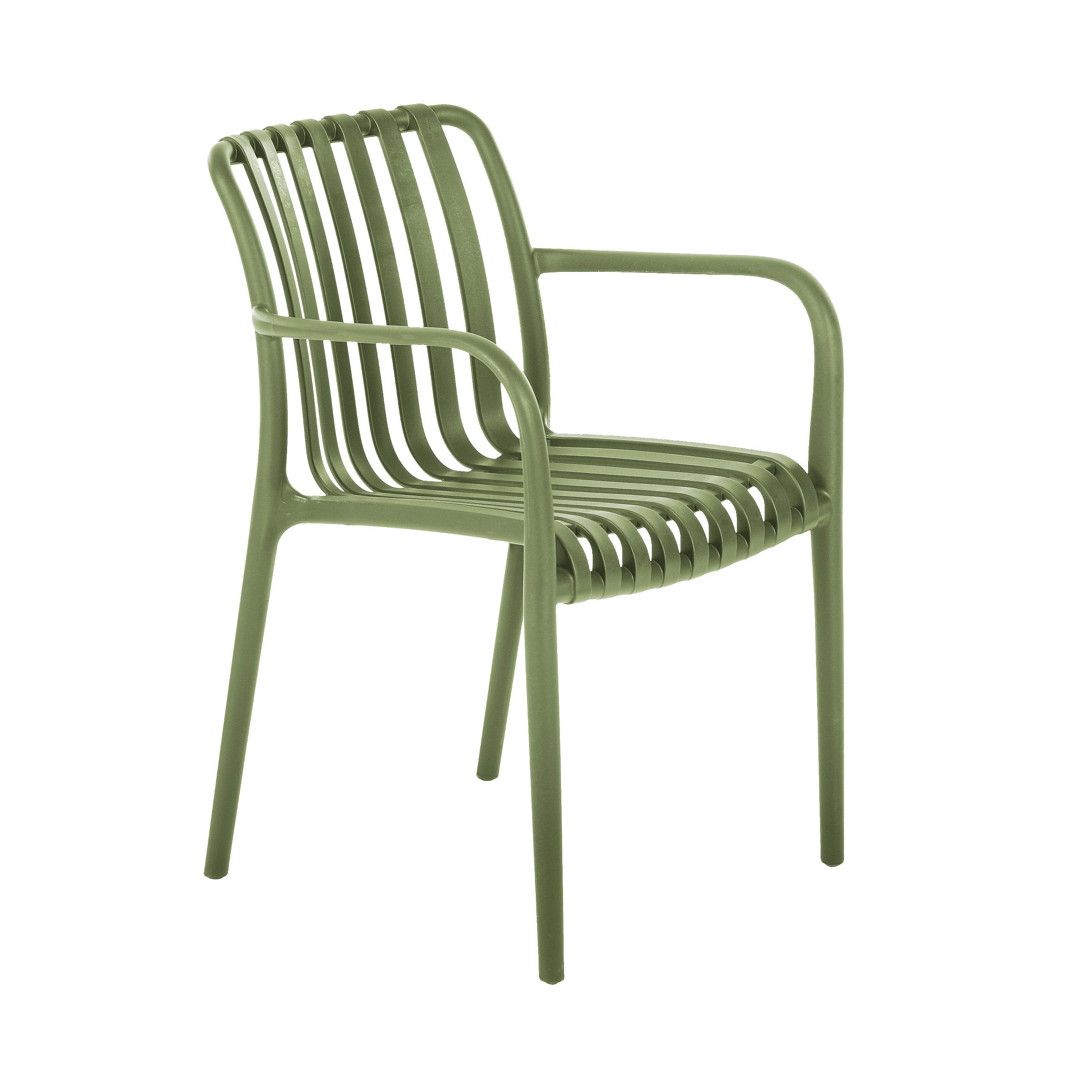 Greemotion Gartenstuhl [Tinto] Balkonstuhl Grün Kunststoff 54x56x80 cm, stapelbar