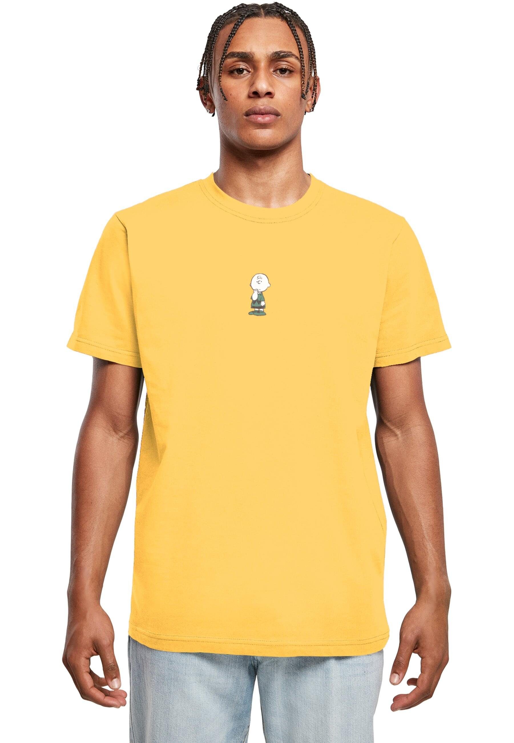 Merchcode T-Shirt Herren Peanuts - Charlie Brown T-Shirt Round Neck (1-tlg) taxiyellow