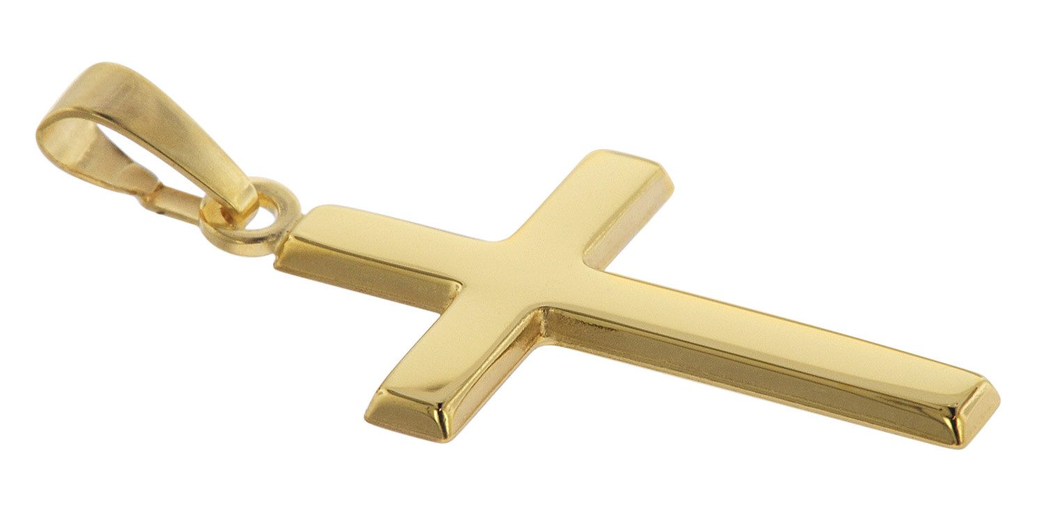 Kette mit Anhänger Kreuz Gold 333 mit goldplattierter Venezianer Kette