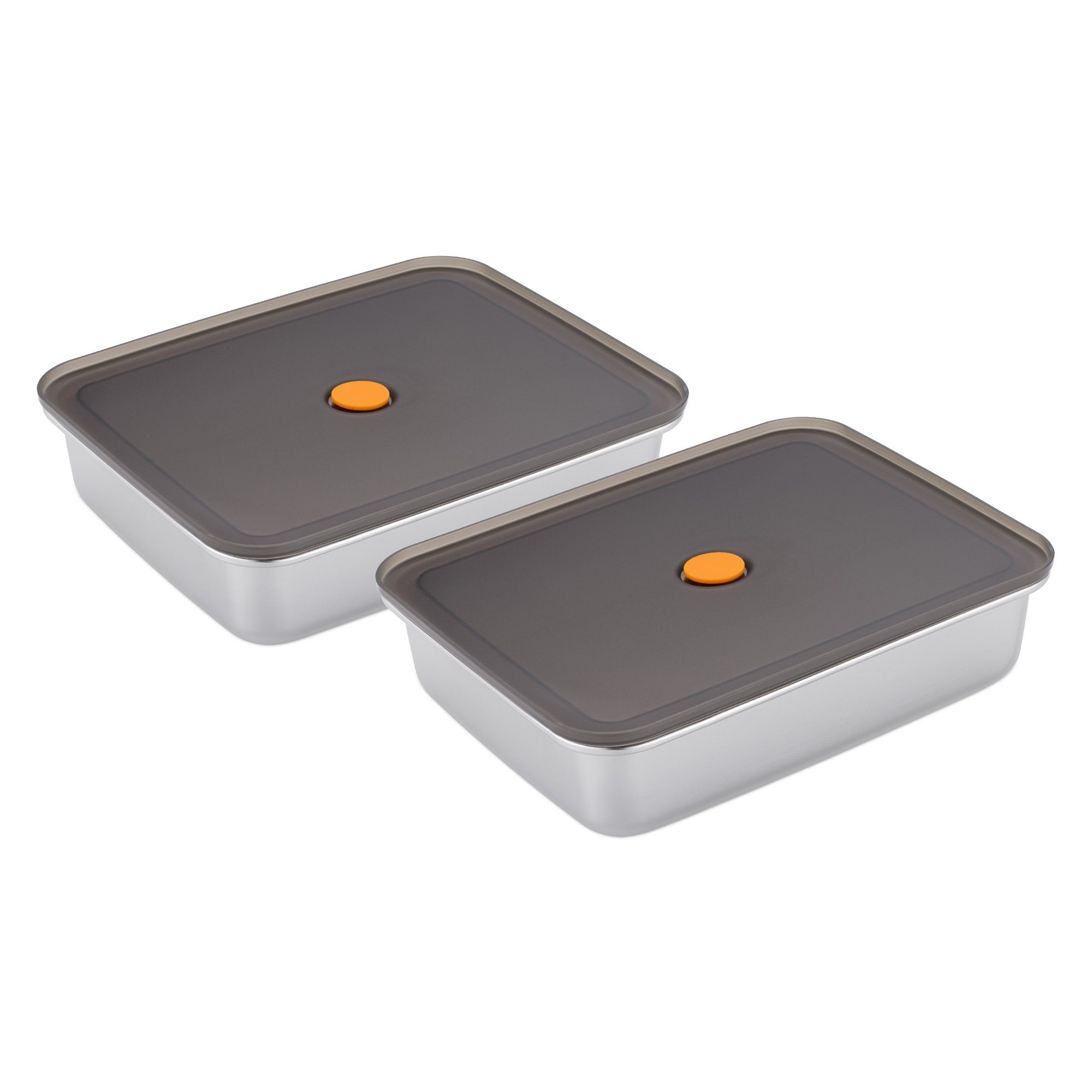Frischhaltedose 2x Edelstahl Marinierschale 23,5x19x5,7cm mit Deckel