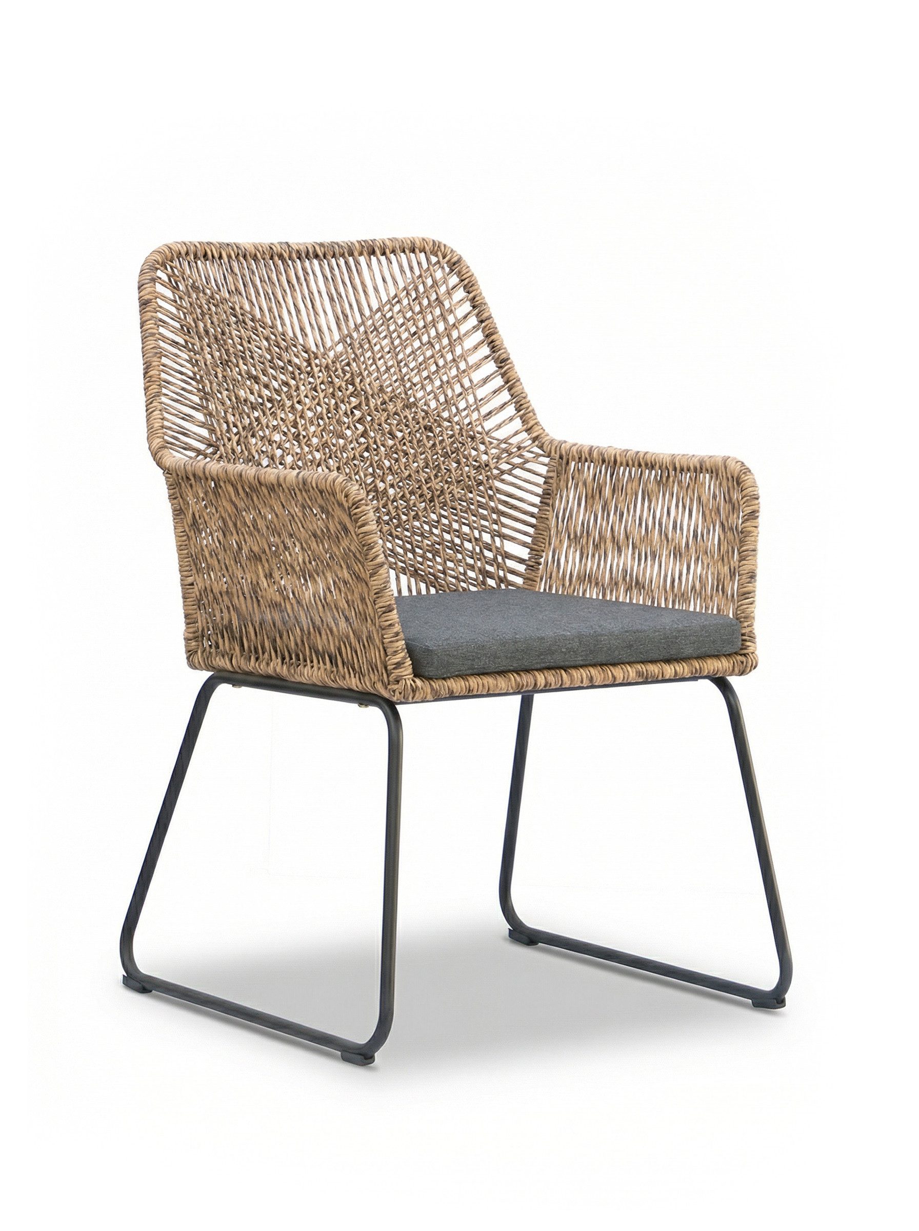 faee Gartenstuhl Tabarca, Stahlgestell mit Korbgeflecht, inkl. Sitzkissen