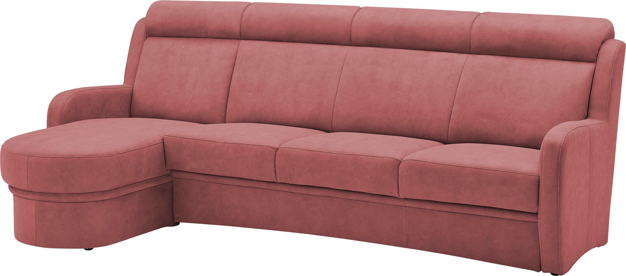 VILLA BECK Ecksofa Varese, 2 Teile, Kopfteilverstellung, wahlweise mit Sitzvorzug, in Sitzhöhe 49 cm