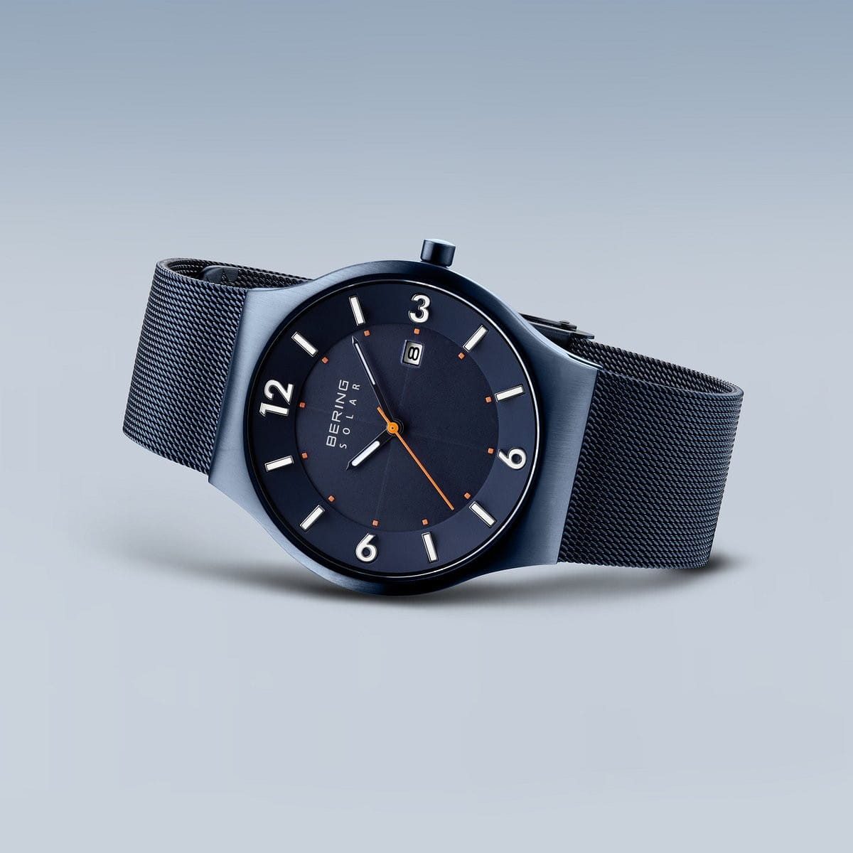 Bering Solaruhr Armbanduhr für Herren blau gebürstet - Solar-Uhrwerk