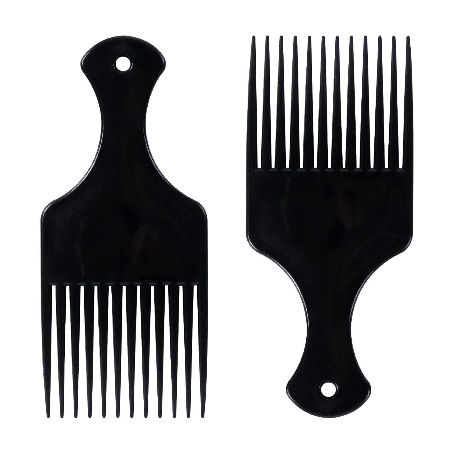 LuxusKollektion Lockenkamm Lockenkamm Afro Haar Kamm Set 2 Stück Schwarz Breite Zahn Friseur