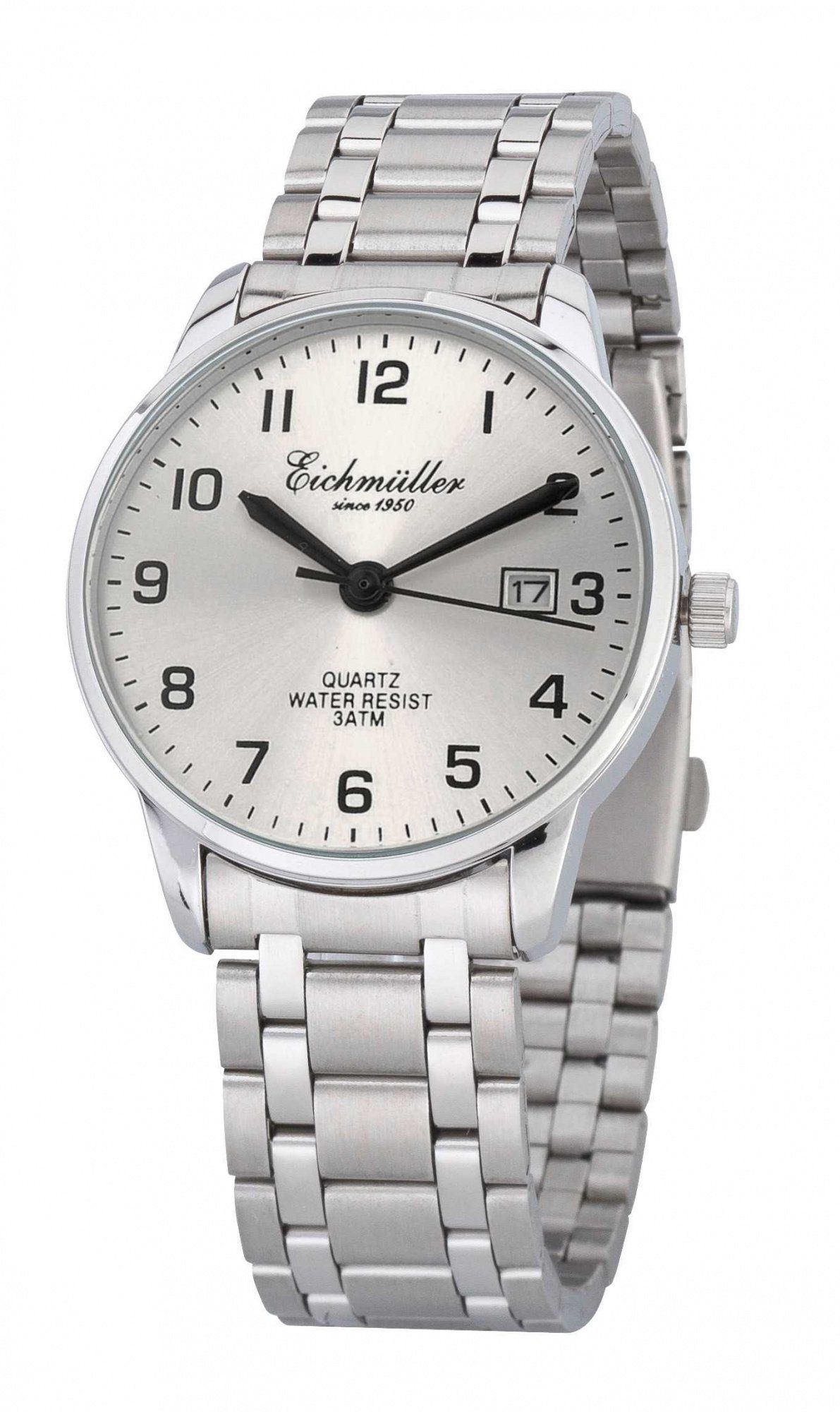 Eichmüller Quarzuhr Herrenuhr silberfarben, elegantes Metallarmband, 40 mm, günstig online kaufen