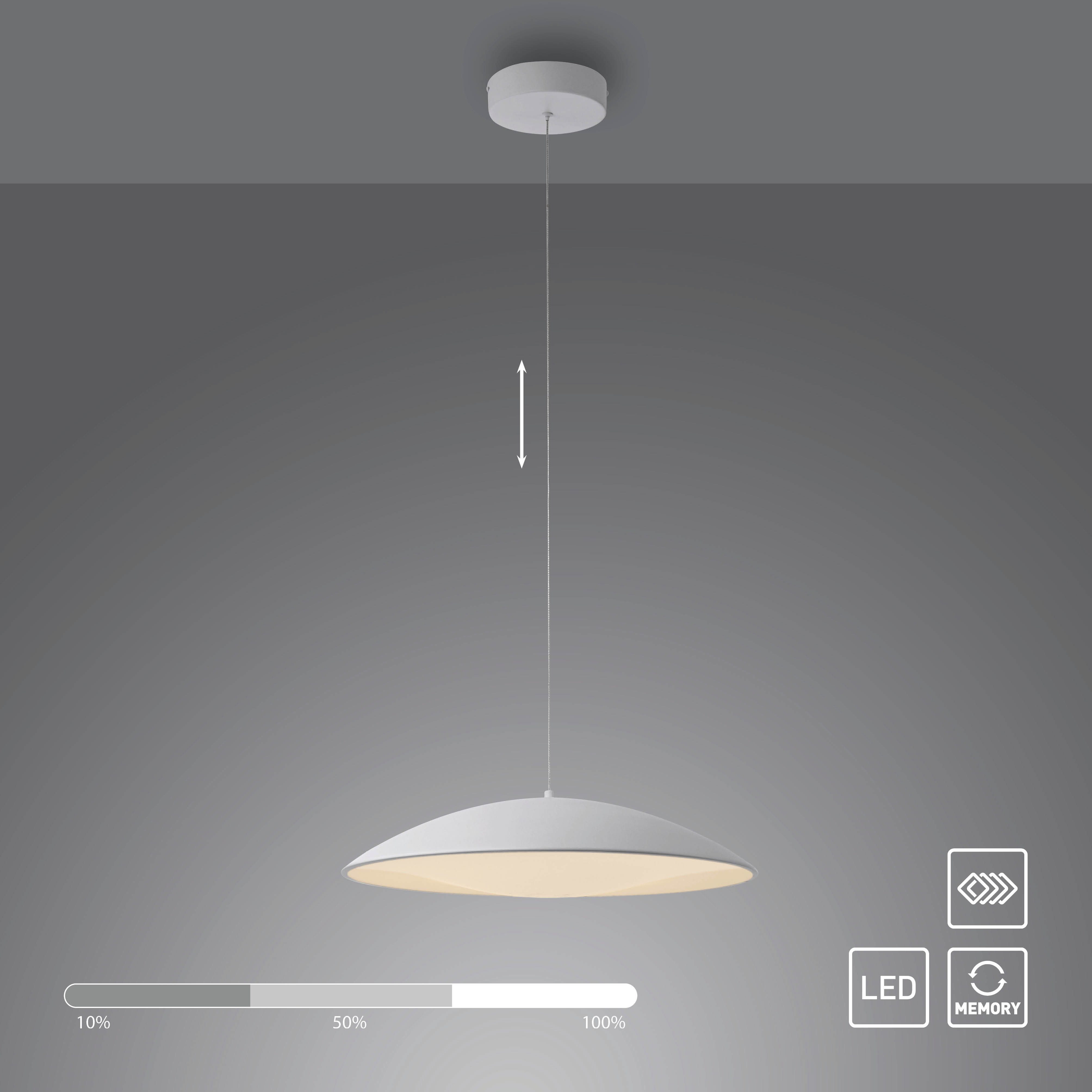 SCHÖNER WOHNEN-Kollektion LED Pendelleuchte LENTE, Memoryfunktion, LED fest integriert, Warmweiß, SCHÖNER WOHNEN Kollektion, Downlight – Bild 4 von 5
