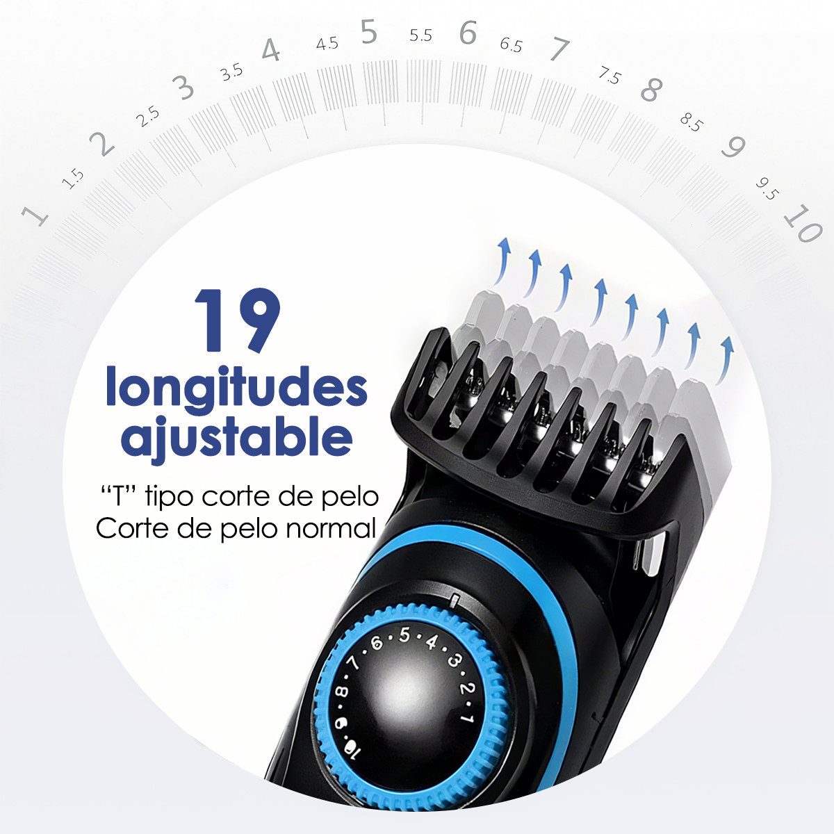 MOPUEA Haarschneider Kabelloser Herren Haarschneider Mit LED 12 Teilig Wasserdicht, Professioneller Haarschneider Mit Aufsätzen Und Zubehör, LED Anzeige 1500mAh Akku Edelstahlklingen Wasserdicht USB