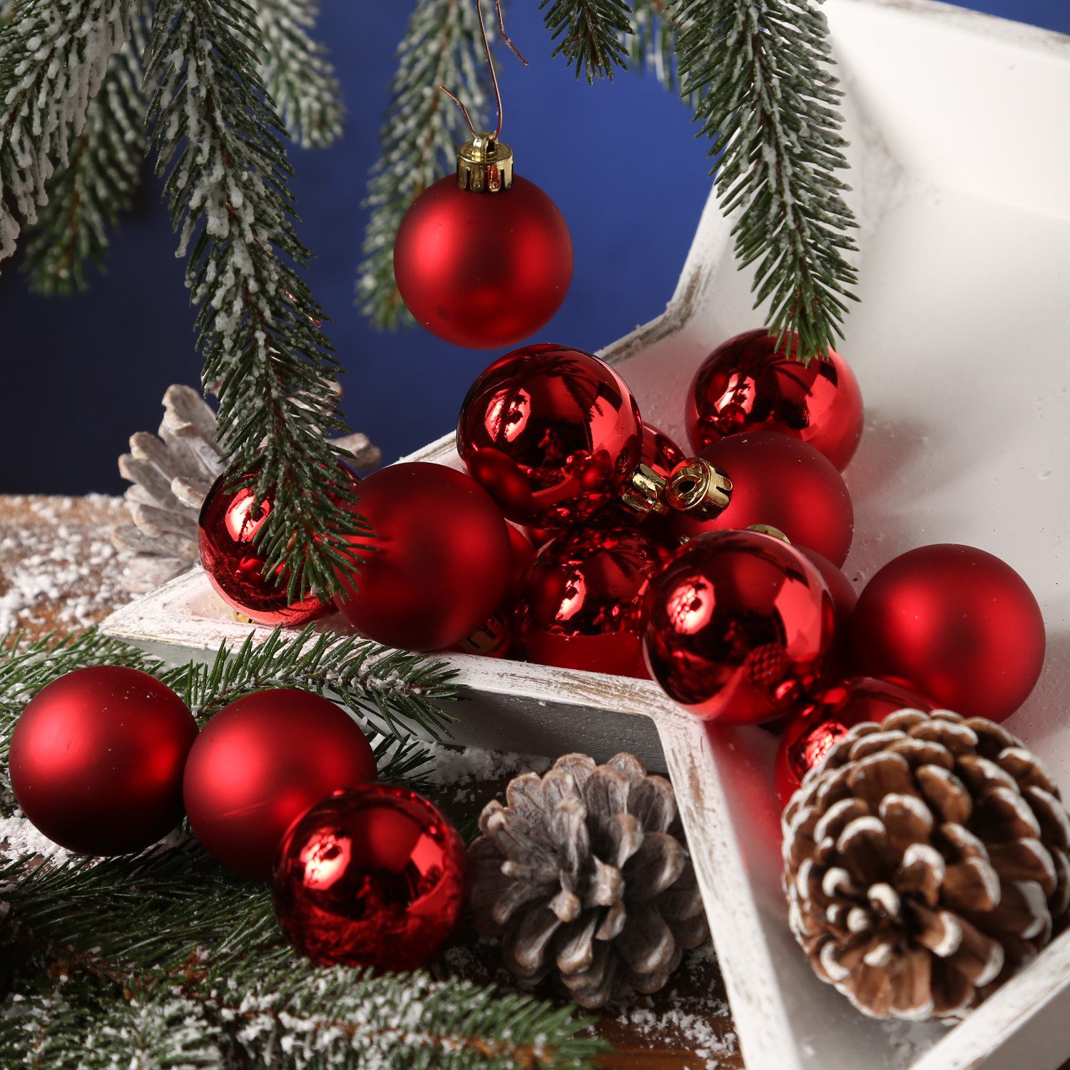 MARELIDA Weihnachtsbaumkugel Christbaumkugeln Weihnachtskugeln bruchfest 4cm rot 16er Set (16 St)