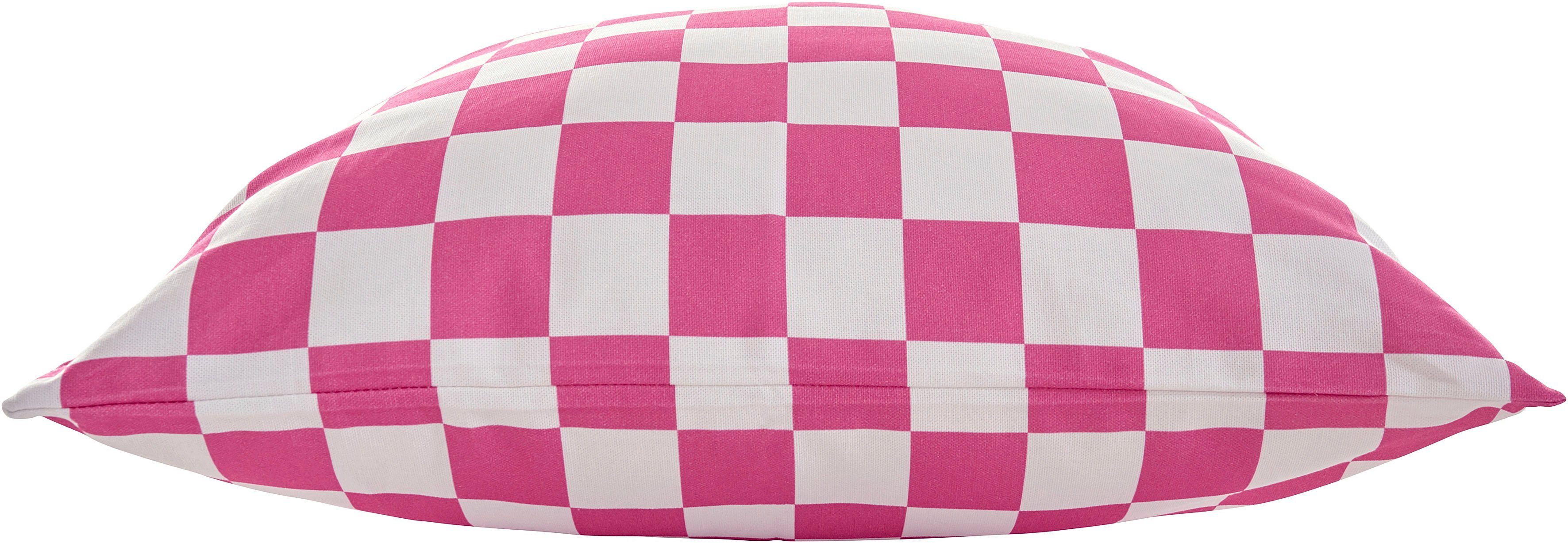 ohne cm, 2 50x50 Dekokissen modernen einem pink Milo, mit Kissenhüllen, Füllung, Karo andas Stück