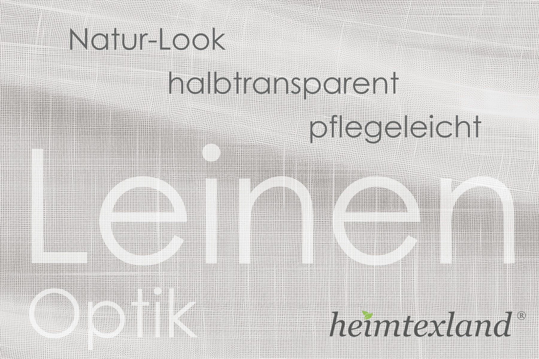 heimtexland Scheibengardine Landhaus Gardine Leinen Optik natur Kurzstore (1 St), Schlaufen, halbtransparent, Polyester, Schlaufen Bistrogardine 45x120 cm I Mak – Bild 4 von 5