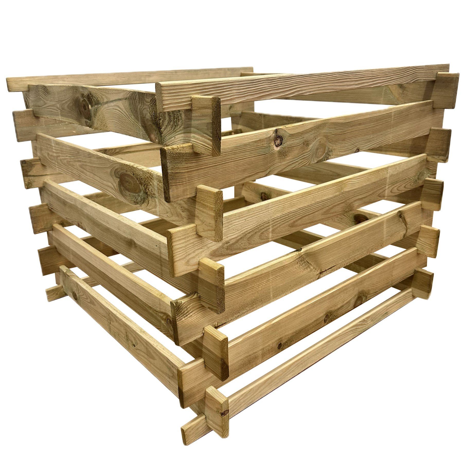 Loggyland Komposter Holzkomposter Steckkomposter Kompostsilo, BxTxH: 90x90x70 cm, (einfache Handhabung, KDI Stecksystem), BxTxH: 900x900x700 mm, 560 l, aus Kesseldruckimprägnierter Kiefer