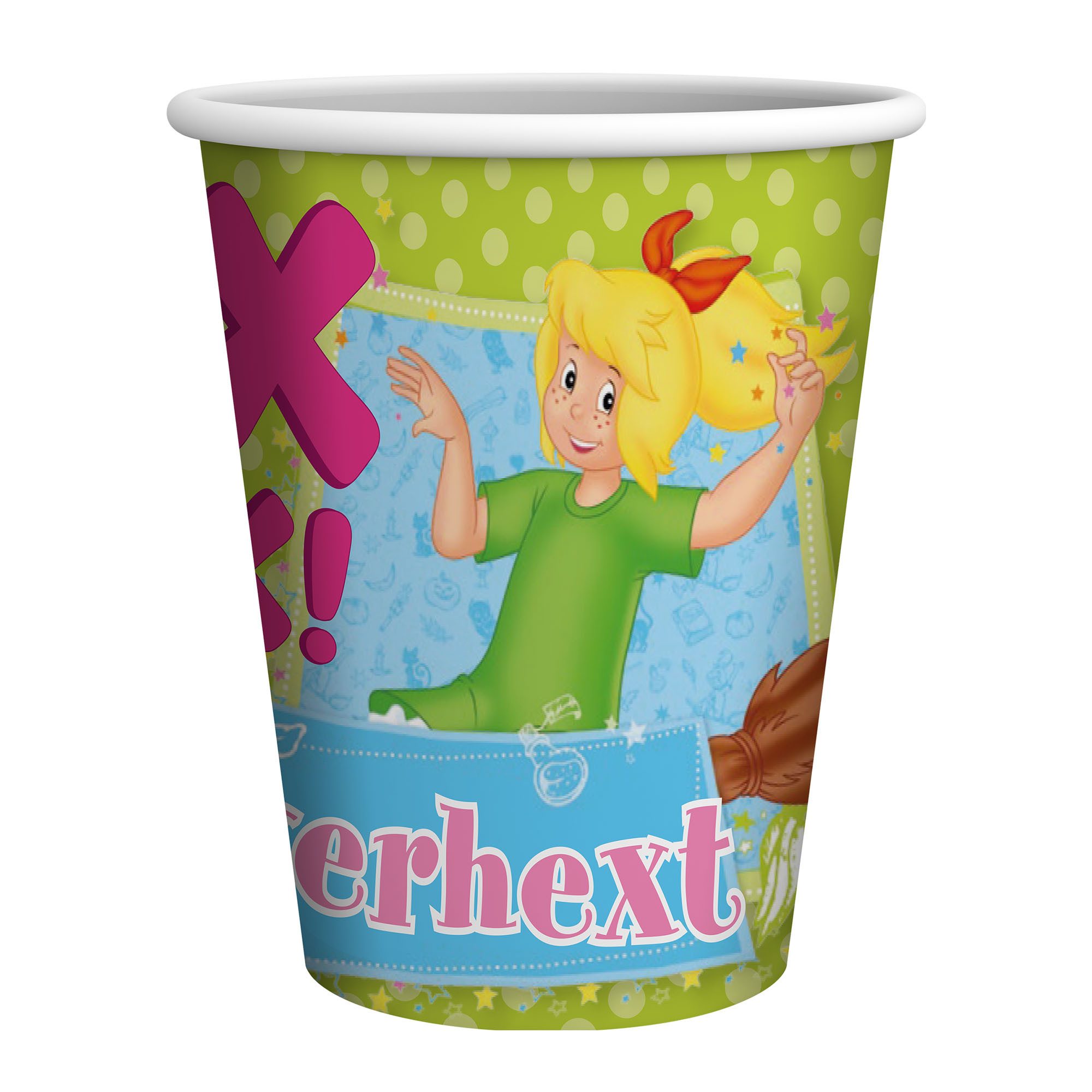 Party Factory Einwegbecher Bibi Blocksberg Becher 250 ml 10er-Pack, 10-tlg., Pappe, 10 stabile Pappbecher mit Bibi Blocksberg Design