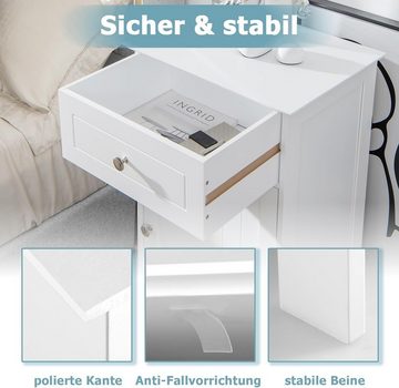 KOMFOTTEU Badkommode Badschrank, mit Schublade & Tür, 43 × 34 × 77 cm, weiß