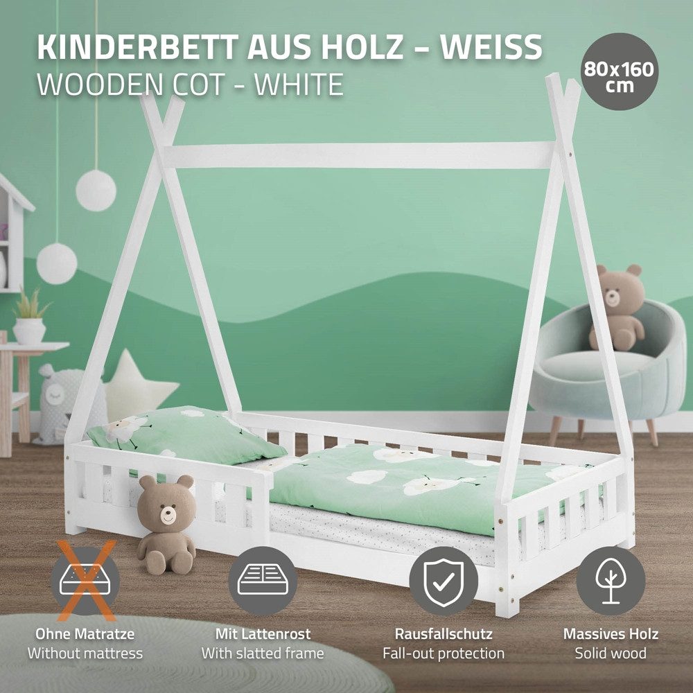 ML-DESIGN Spielbett Hausbett Tipi Zeltbett inkl. günstig online kaufen