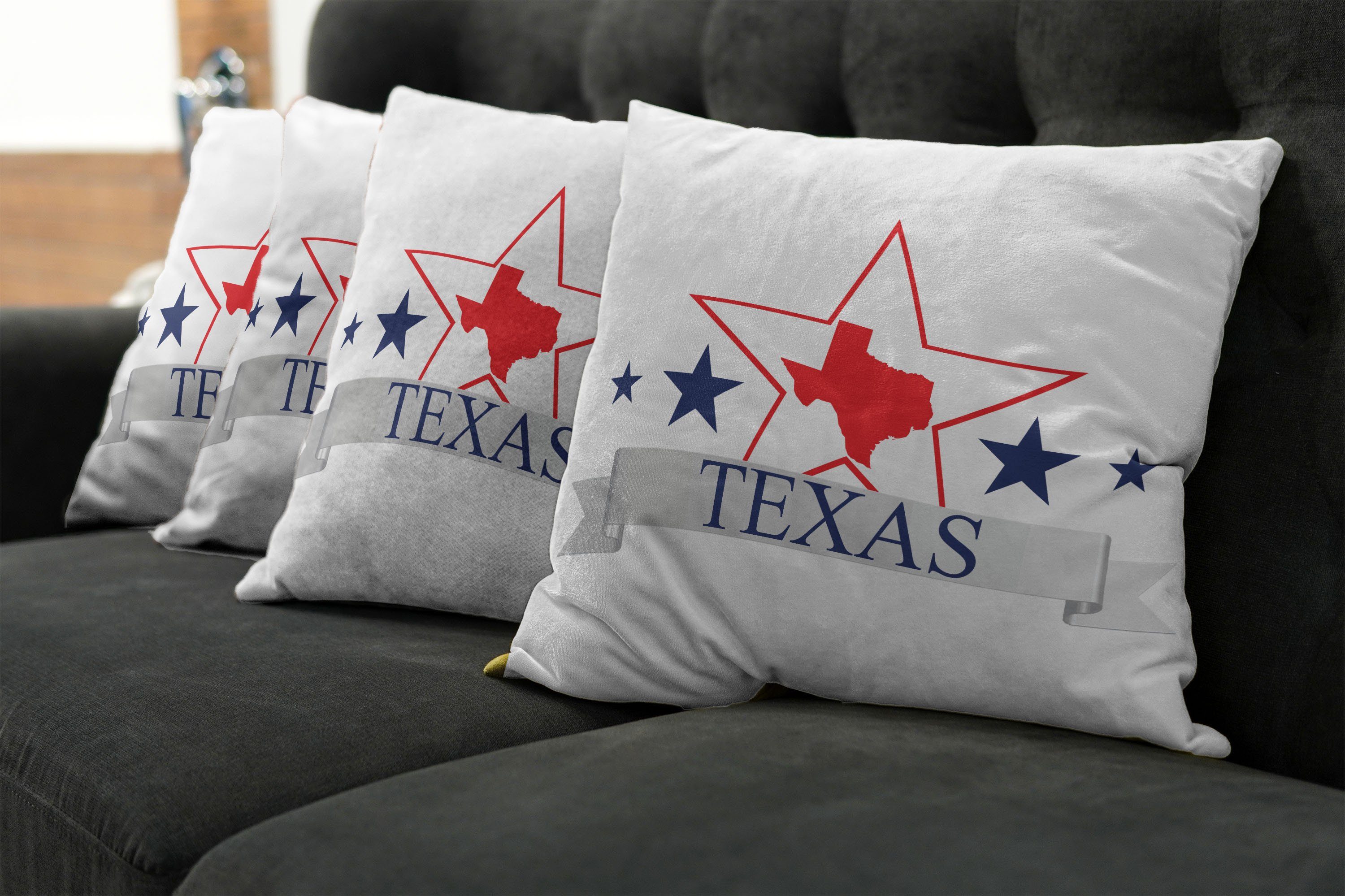 Texas Stück), Digitaldruck, Kissenbezüge Modern Doppelseitiger Accent Star Muster Karte (4 Abakuhaus Amerikanisch