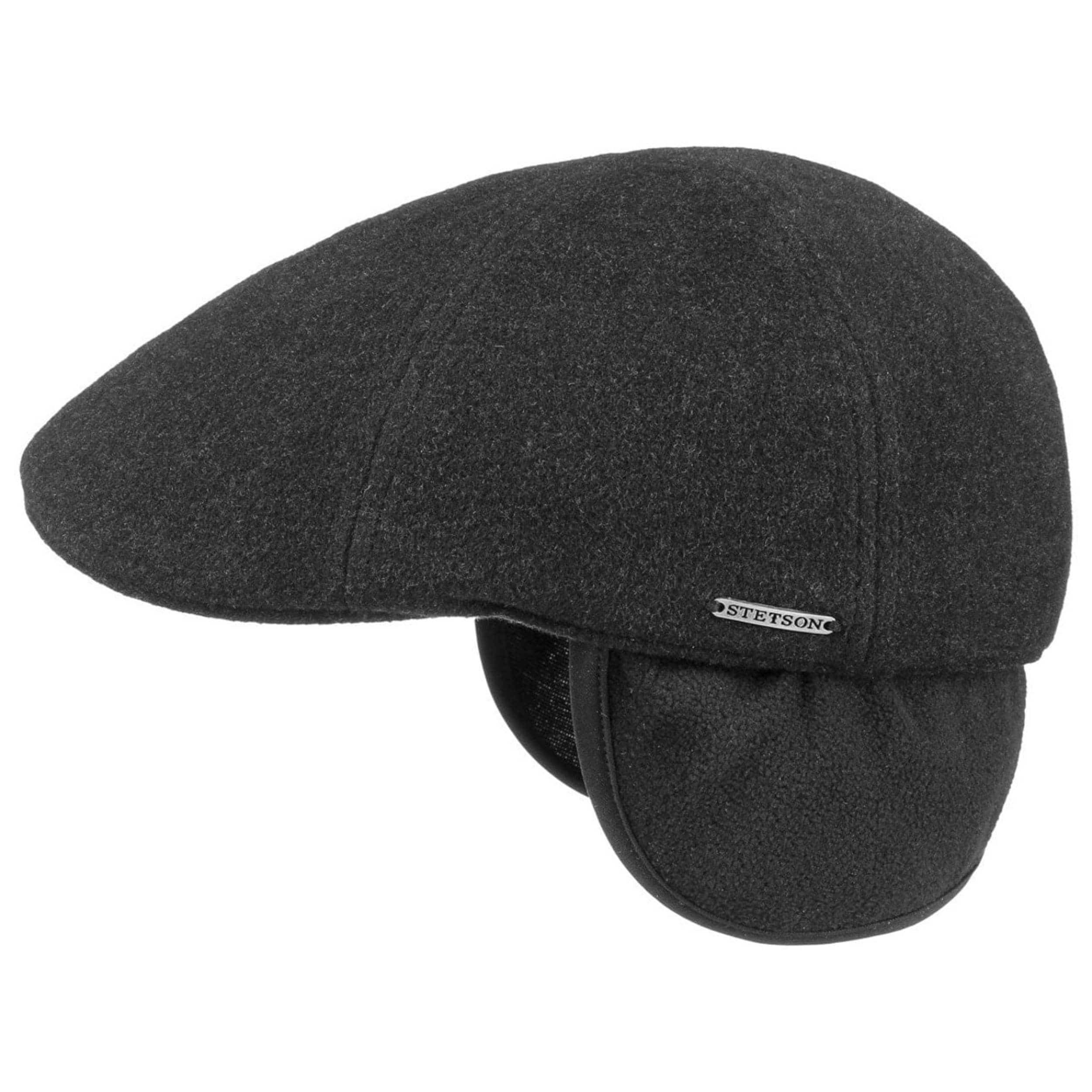 Cap schwarz (1-St) Schirm mit Flat Schirmmütze Stetson