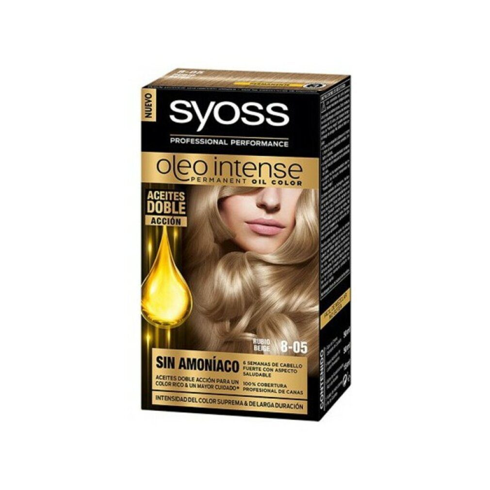 Syoss Mascara Oleo Intense Permanent Hair Color 8-05 Beige Blonde