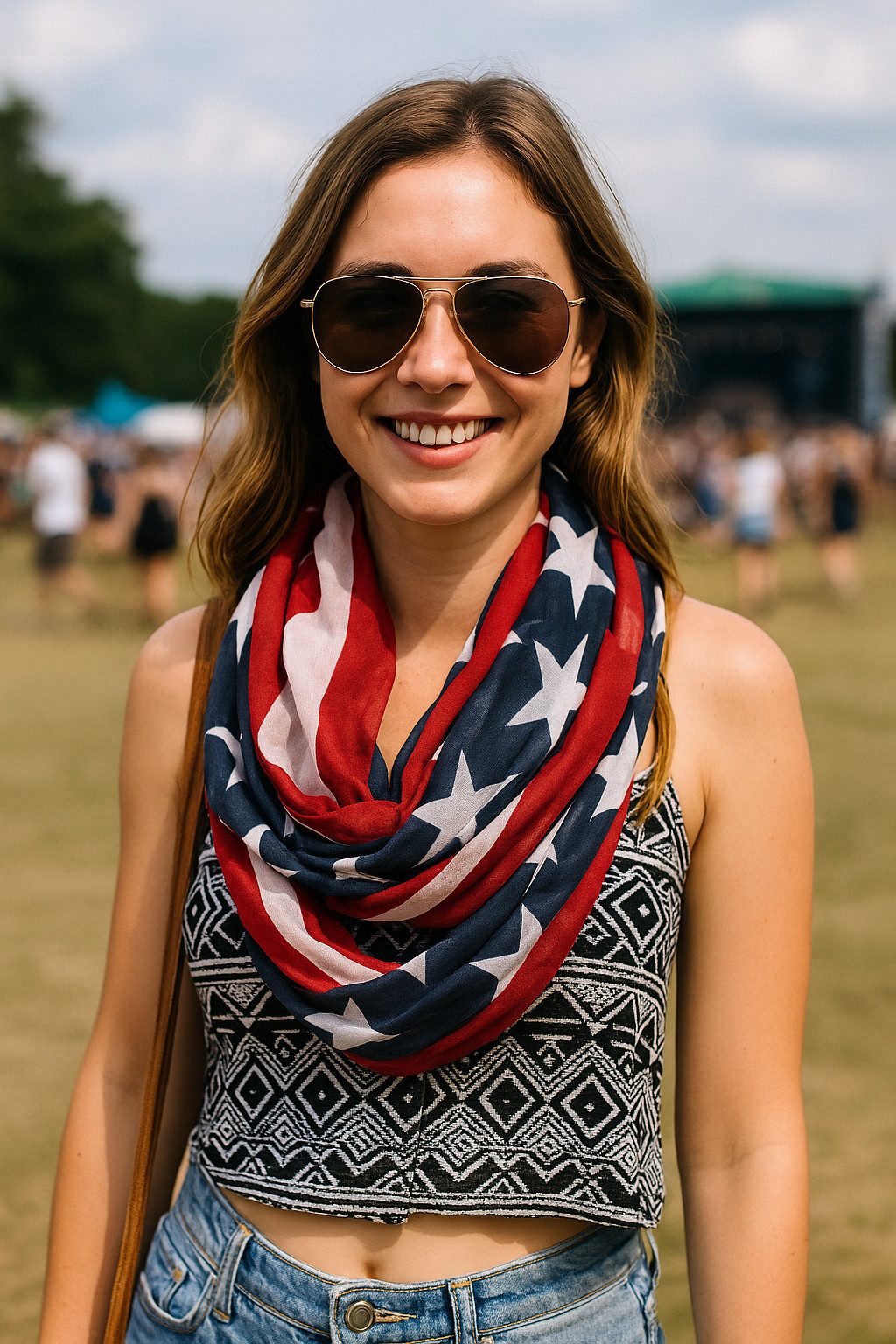 styleBREAKER Loop Loop im USA Flaggen Design, (1-St)