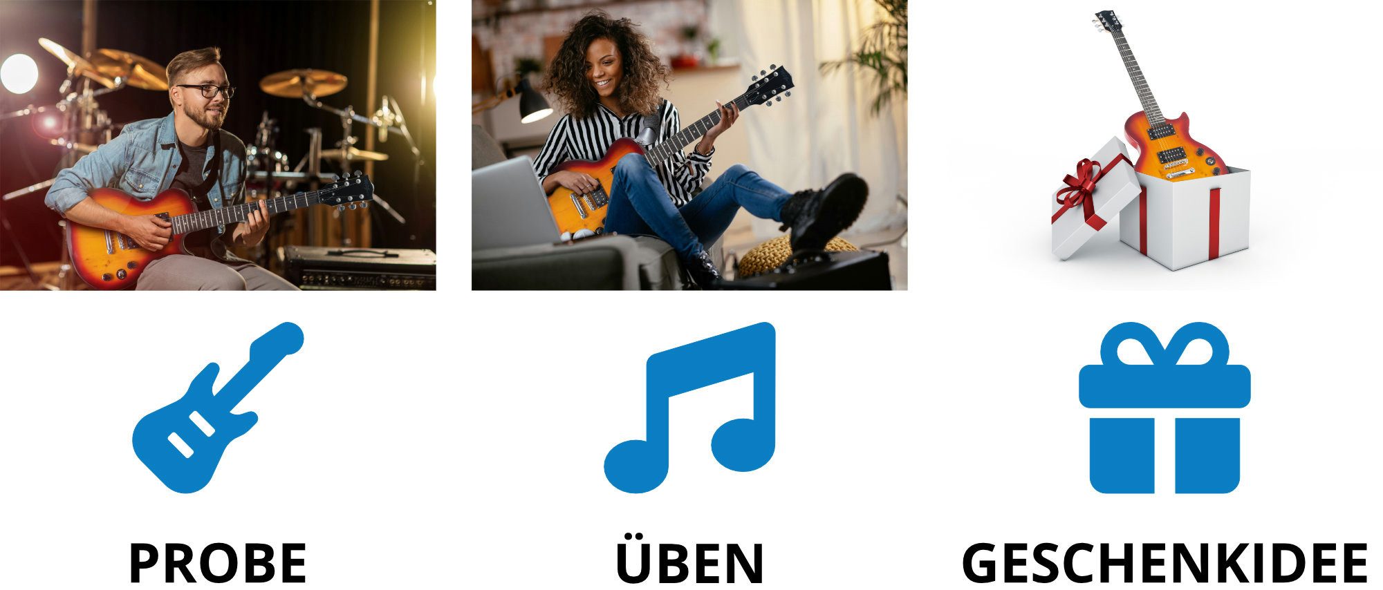 McGrey E-Gitarre Rockit elektrische Gitarre, Single Cut, Komplettset 4/4, 8-St., inkl. Verstärker, Tasche, Stimmgerät, Plektren, Gurt und Kabel, 10 Watt (RMS) Gitarrenverstärker inklusive!