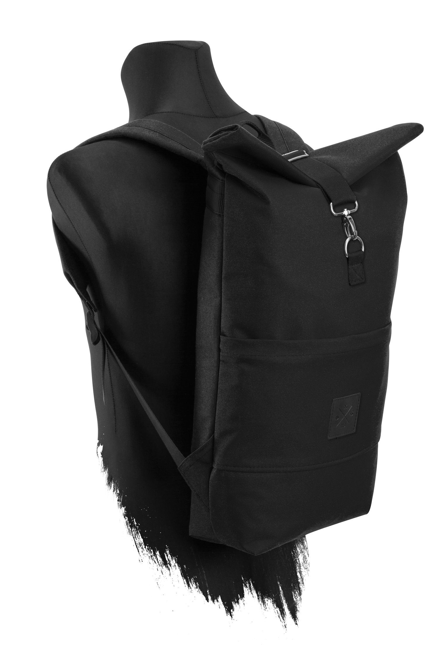 Manufaktur13 Roll-Top Tagesrucksack mit wasserdicht/wasserabweisend, Backpack Out Gurte Rollverschluss, verstellbare Black Rucksack -