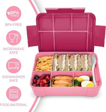 HYTIREBY Lunchbox Brotdose Kinder mit Fächern, 1300ml Jausenbox Kinder, Auslaufsicher Bento Box, Lunchbox Kinder, Vesperdose