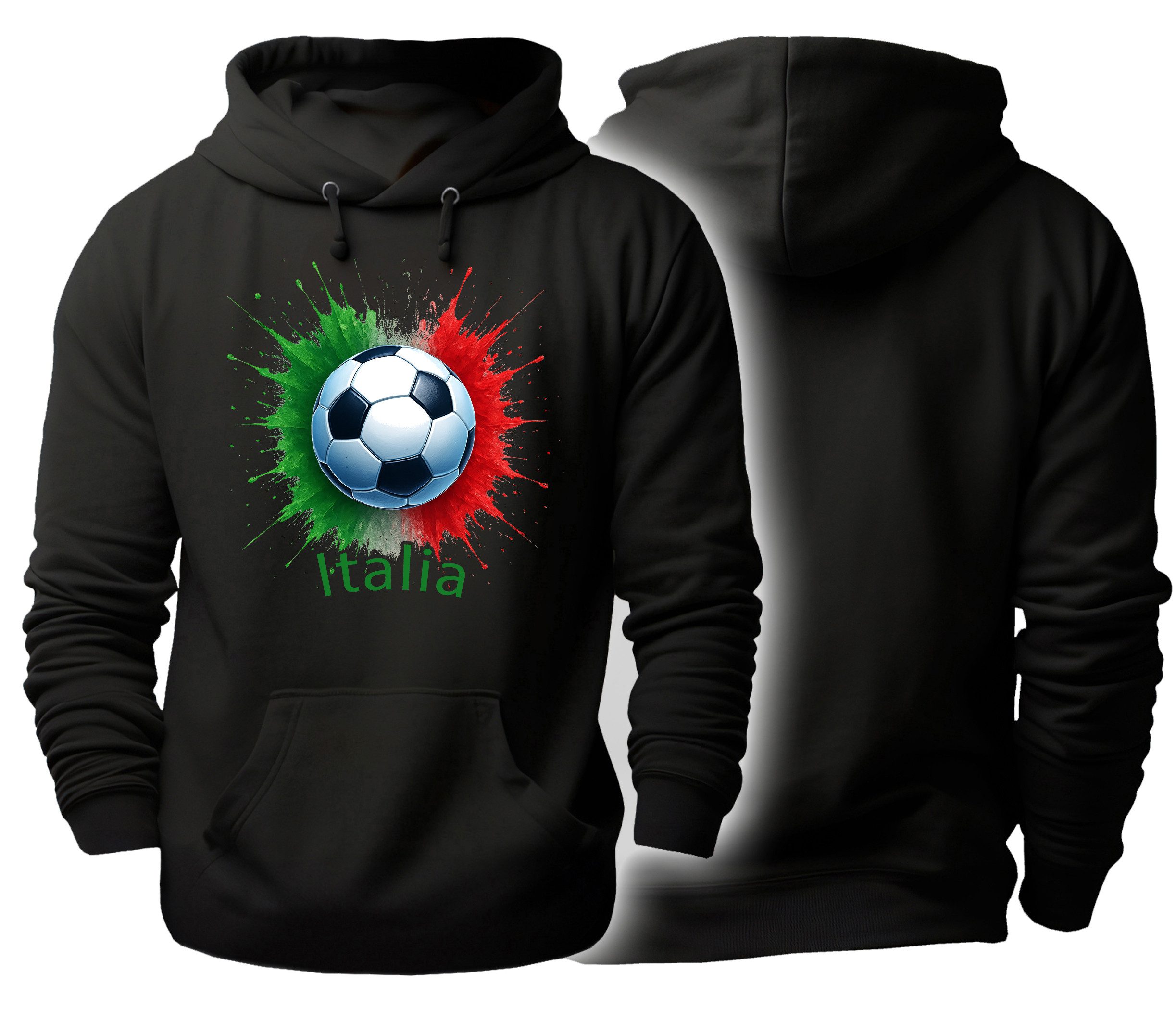MyDesign24 Hoodie Fanhoodie Fussball Kapuzensweater Nationalmannschaft Kapuzenpulli Italien i677