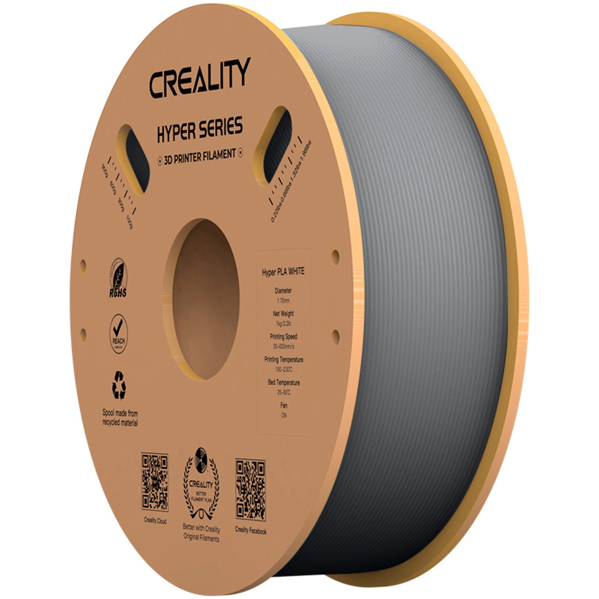 3D-Drucker Creality Hyper PLA Filament Grey, 3D-Filament, (1