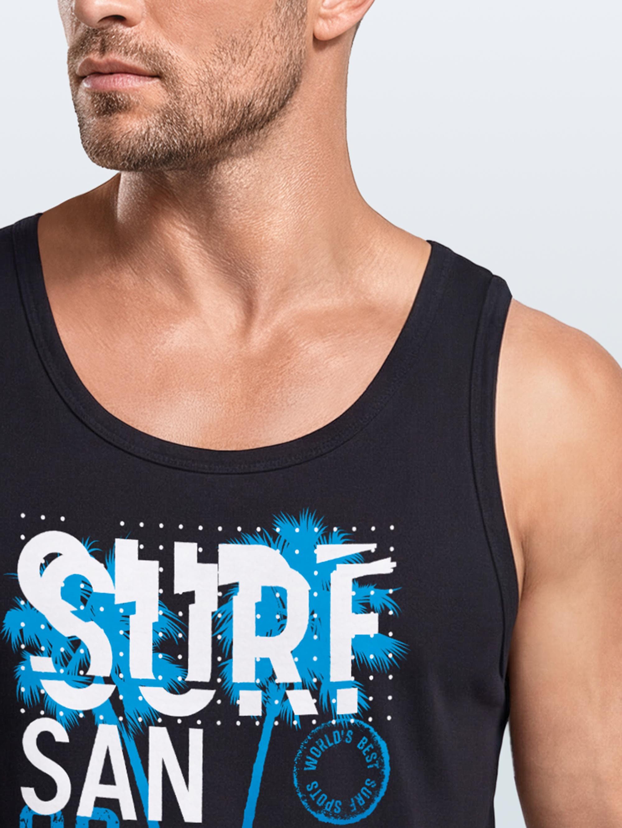 Neverless Tanktop Herren Tank-Top Surf Design San Diego Palmen Beach Strand Sommer mit Print