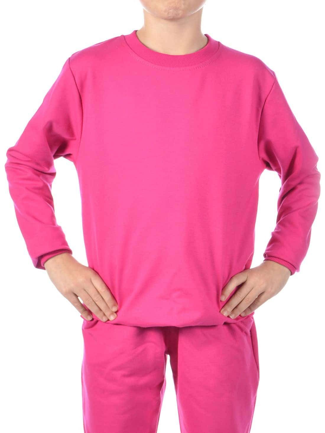 (1-tlg) Farben in KMISSO mit Sweatshirt elastischem Pink Mädchen Bund tollen Sweatshirt