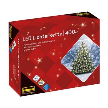 Idena LED-Lichterkette Idena 31123 - LED Lichterkette mit 400 LEDs in Warmweiß, mit 8 Stunden